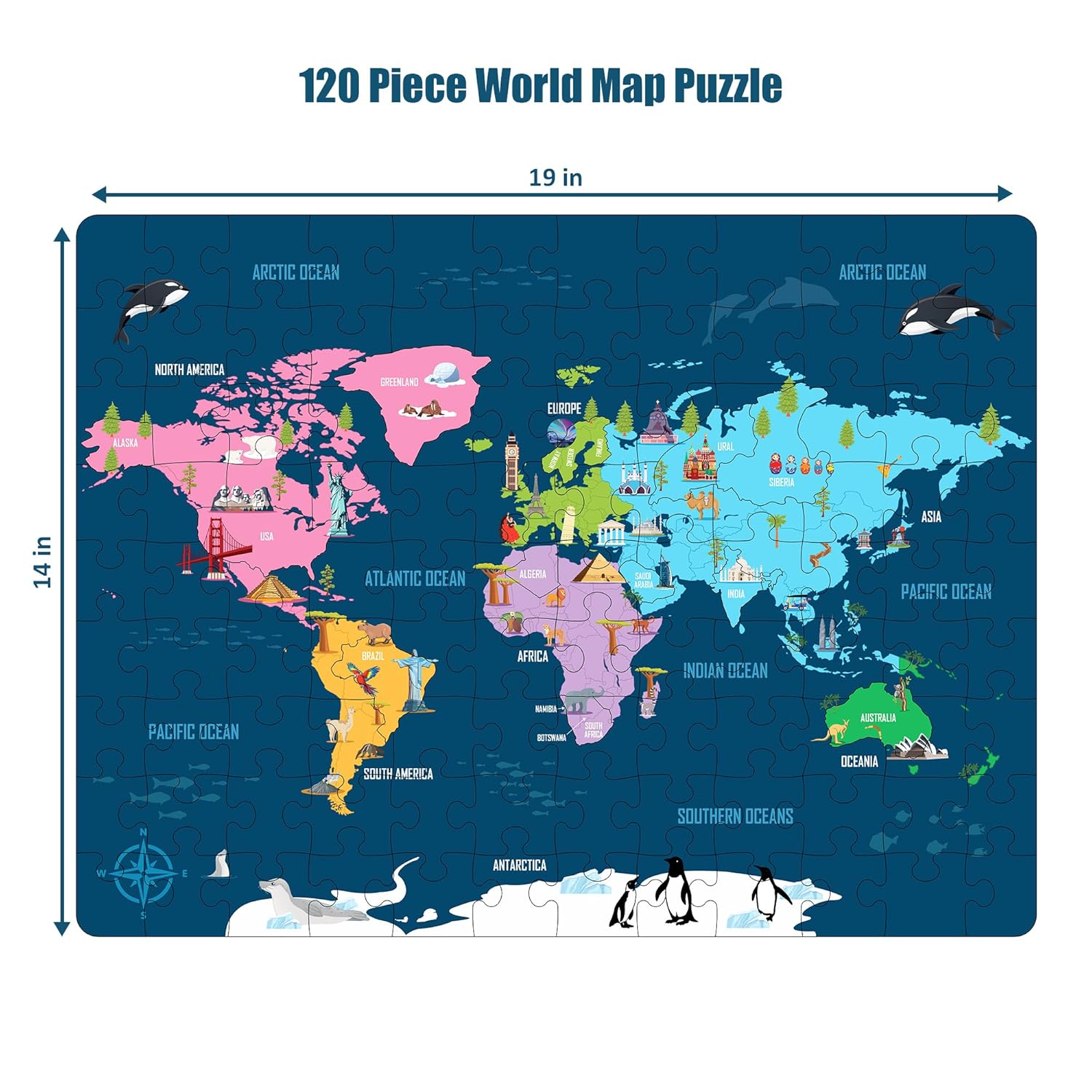 India Map Puzzle & Flash Cards for Kids | 84-Piece Educational Set | Age 6+