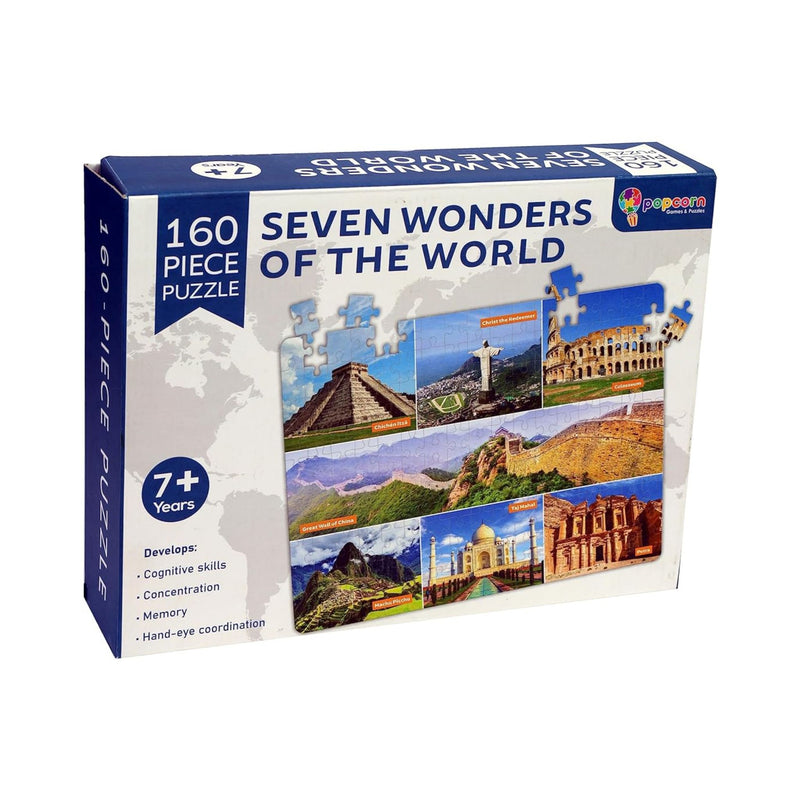 Popcorn Games & Puzzles - 160 Piece - Seven Wonders of The World