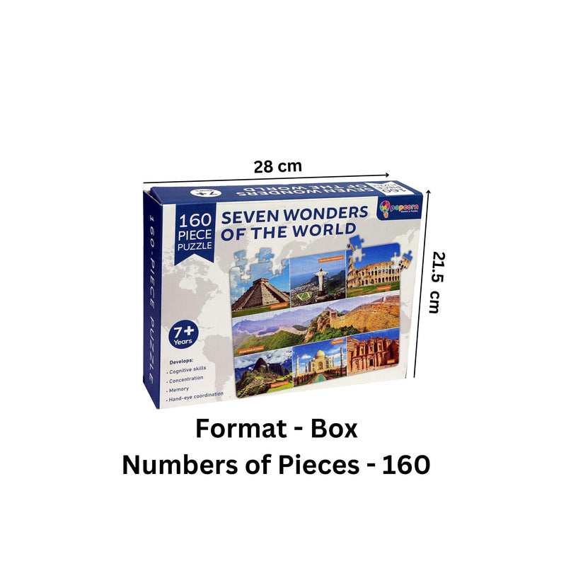 Popcorn Games & Puzzles - 160 Piece - Seven Wonders of The World