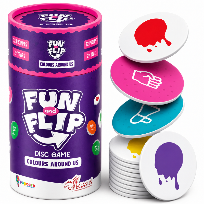 Fun and Flip Colours Around Us Disc Game for Kids Early Learning, Vocabulary and Memory Game for Toddlers (Age 2+ Years)