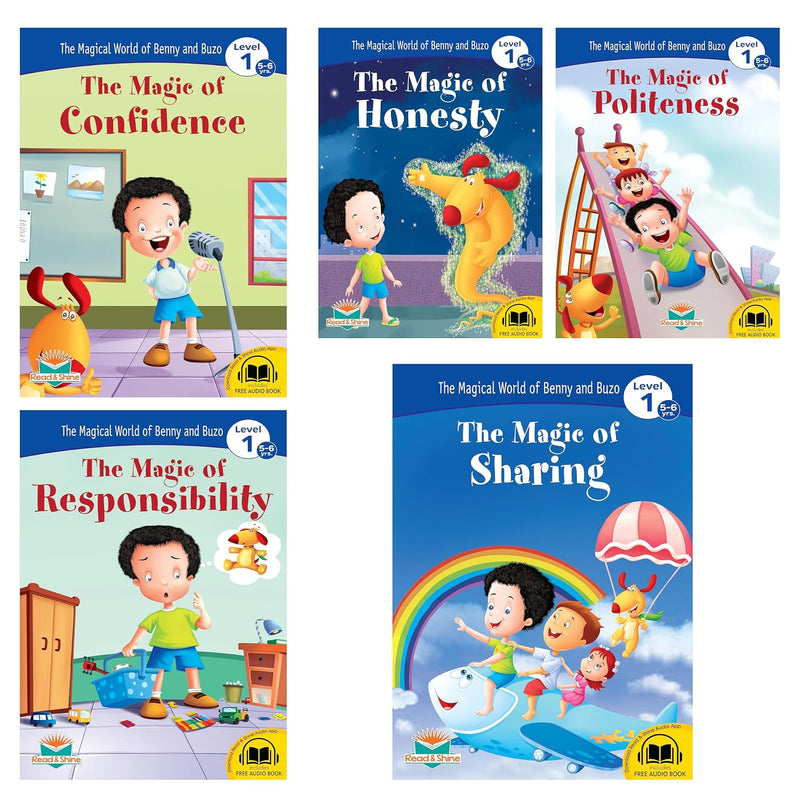 Pegasus Moral Books Combo-Magic of Responsibility, Politeness, Honesty, Confidence, Sharing | Age 4+ Years
