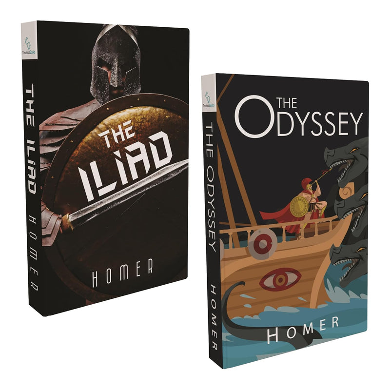 Set of 2 Fiction Poetry by Homer - The Iliad, The Odyssey | For young Readers