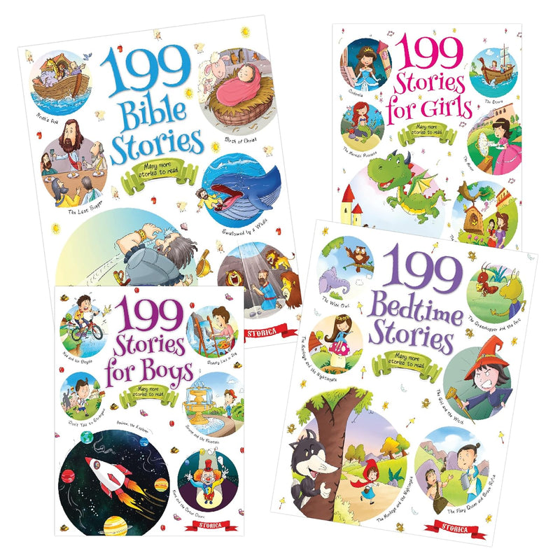Pegasus 199 Stories Books Set of 4-Bedtime & Bible Stories, Stories for Boys & Girls | Age 2+ Years
