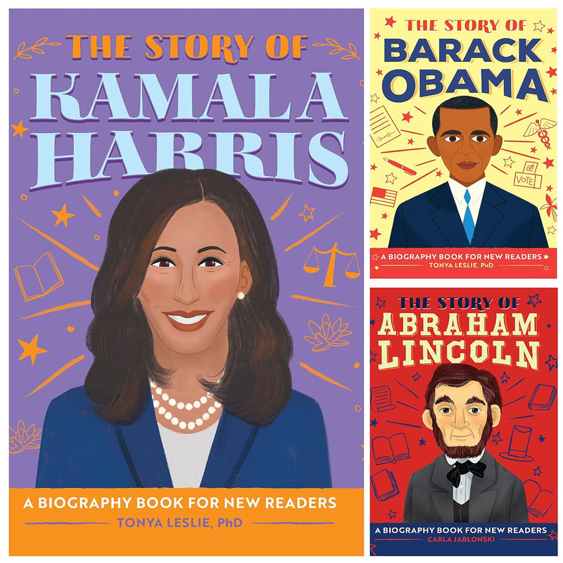 Inspirational Leader Story Book of Barack Obama Abraham Lincoln, and Kamala Harris (Set of 3 Books) Kids