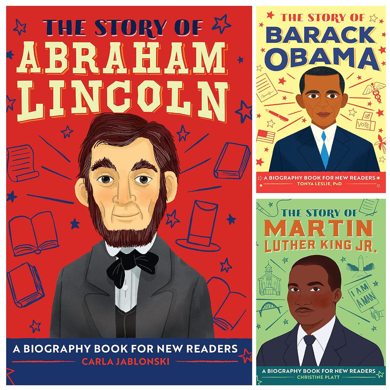 Inspirational Leader Story Book of Abraham Lincoln, Barack Obama and Martin Luther King Jr. (Set of 3 Books) for Children