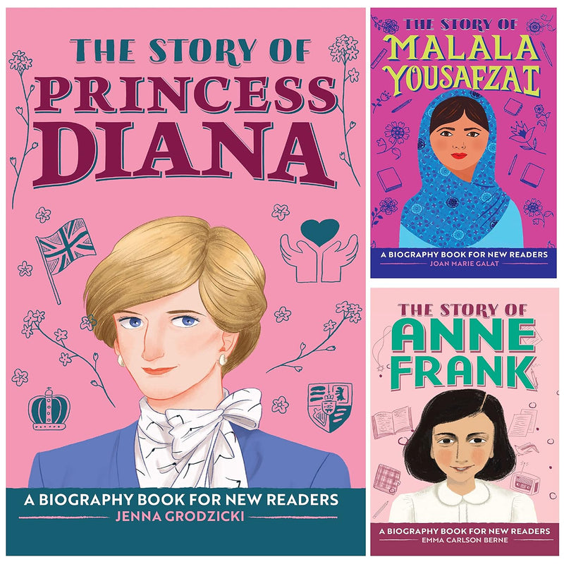 Inspiring Story Book of Anne Frank, Princess Diana and Malala Yousafzai (Set of 3 Books) for Children