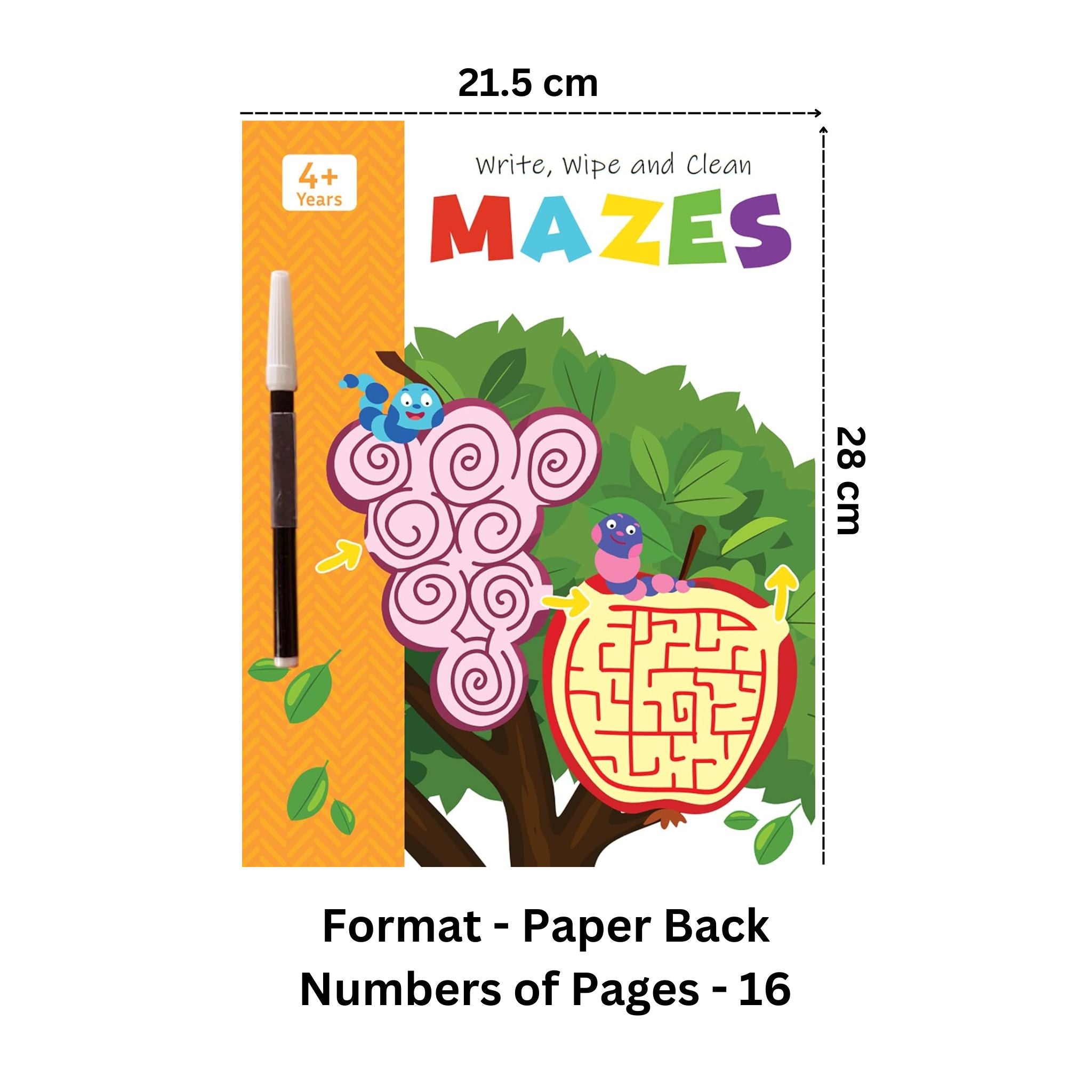 Mazes - Write, Wipe and Clean Book - Paperback — pegasusforkids