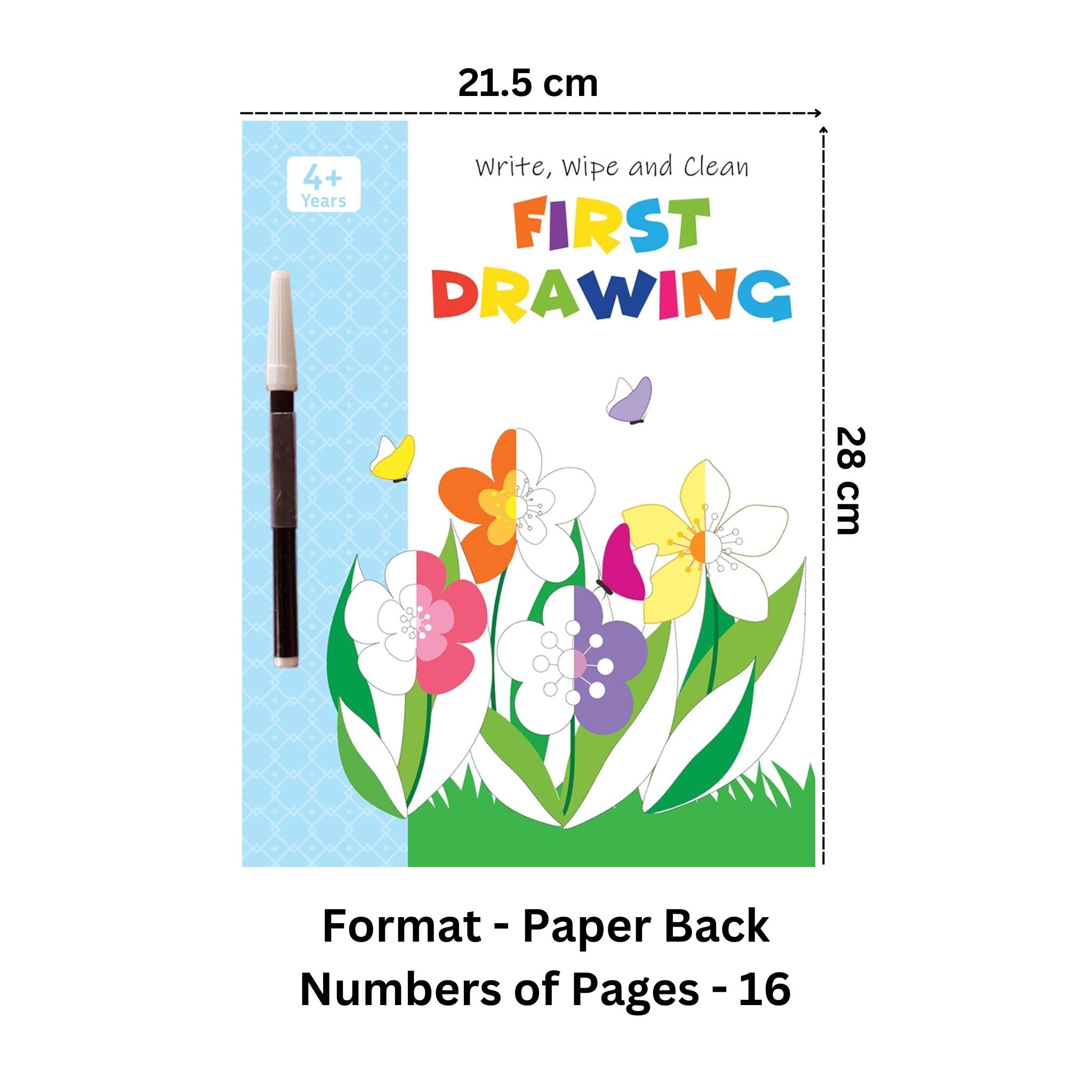 Clean First Drawing First Drawing - Write, Wipe and Clean Book - Paperback — pegasusforkids