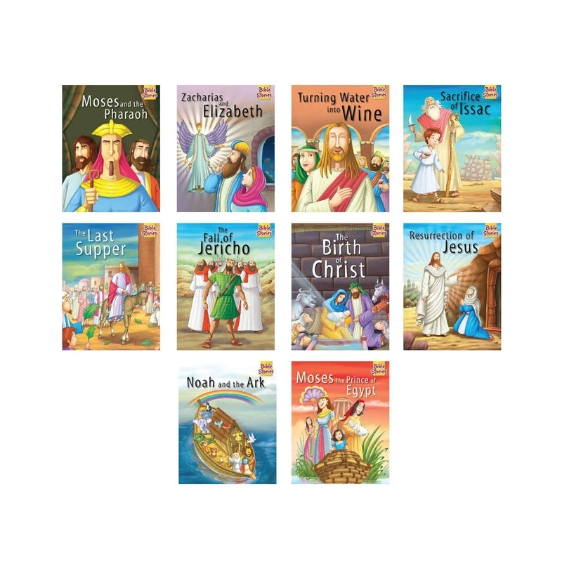 Set of 10 Bible Stories Picture Books for 3+ Year Old Children