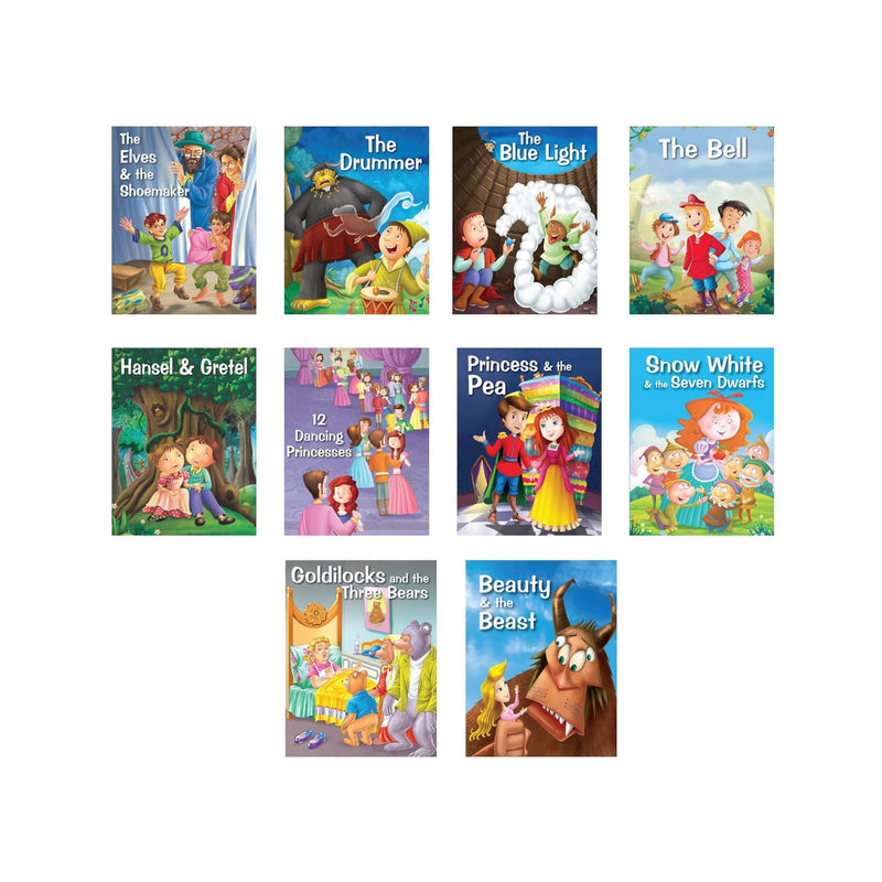 Set of 10 Grimm's Tales Picture Story Books for 3+ Year Old Children