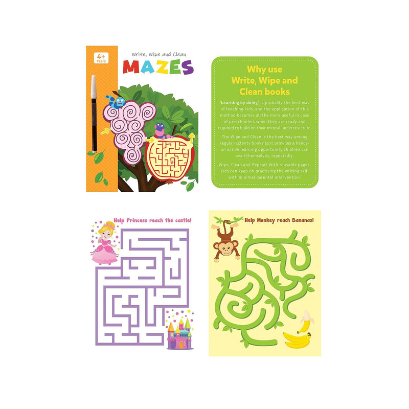 Set of 4 - My First Wipe & Clean Activity Book