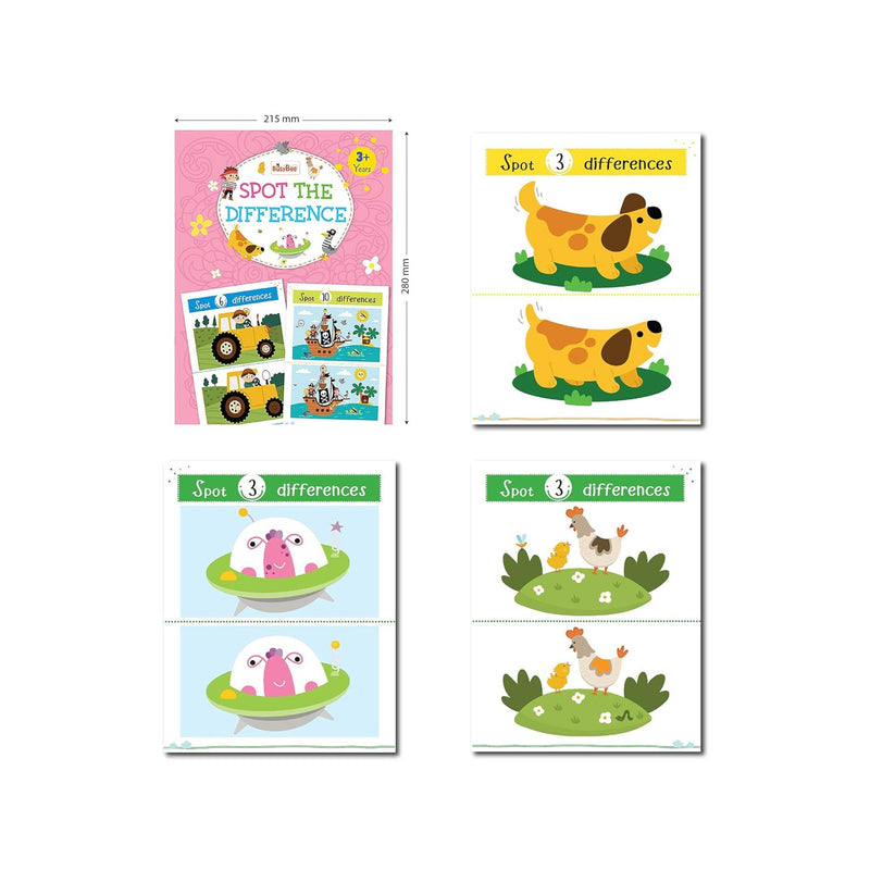 Activity Book Set of 4 – Colour by Numbers, Mazes, Look & Find, Spot the