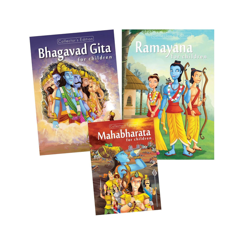 Pegasus Religious Books Set of 3- Shrimad Bhagavad Gita, Ramayana & Mahabharata for Children