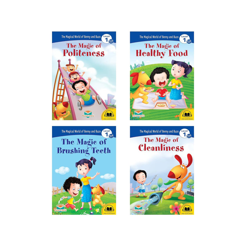 Pegasus Moral Books Combo-Magic of Cleaningness,Healthy food,Brushing,Politeness