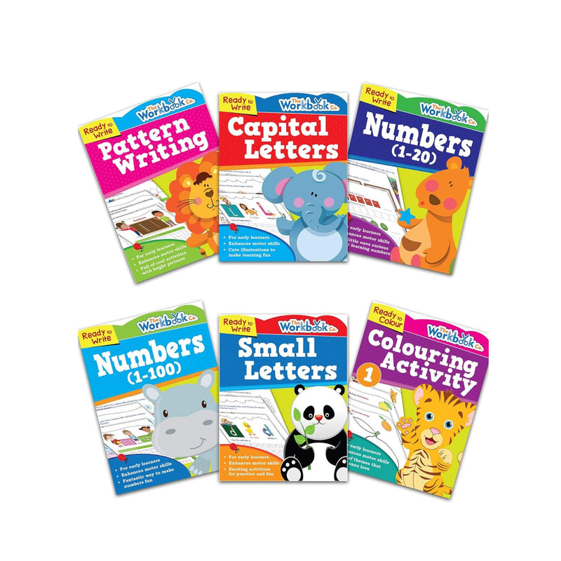 Set of 6 Ready to Write Practice Workbooks for Kids