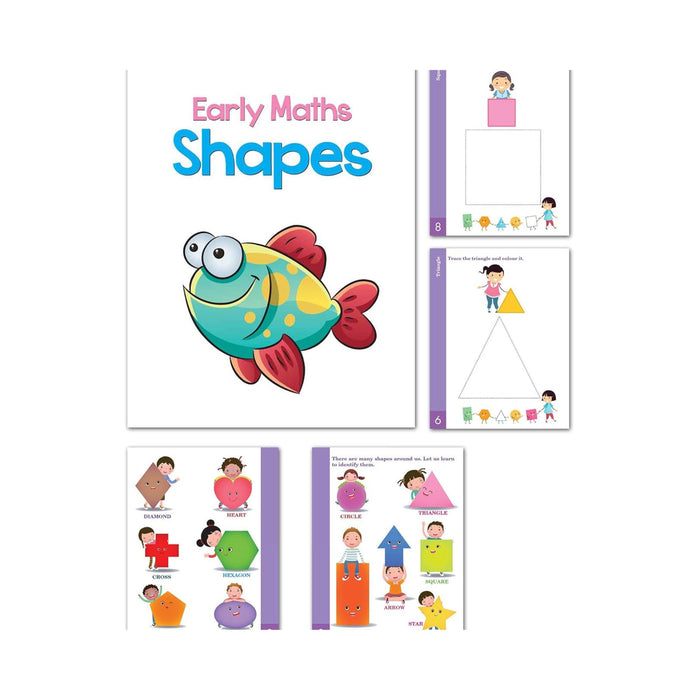 Set of 5 Early Maths Learning Books covering Decimals, Fractions, Measuring, Money & Shapes
