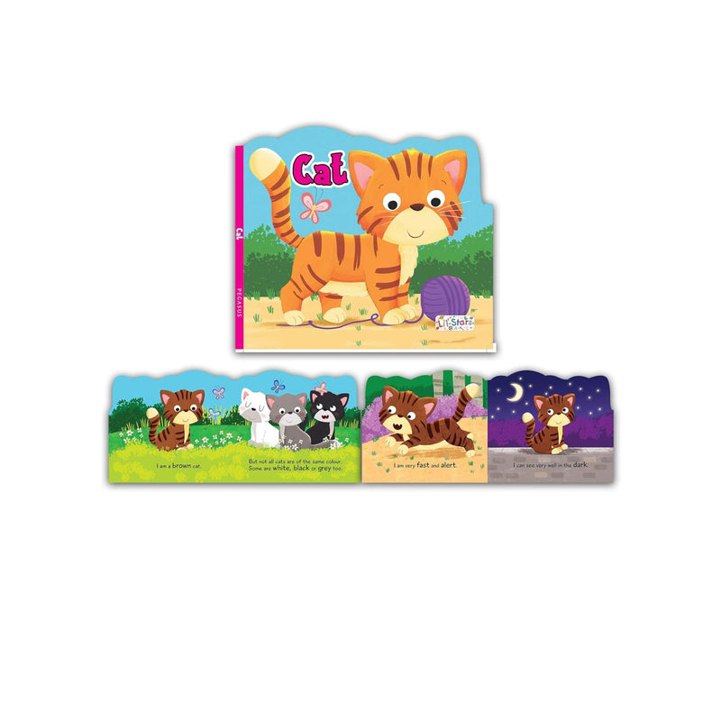Set of 4 Lovely Animal Shaped Board Books (Cat, Monkey, Flamingo & Pengiun)