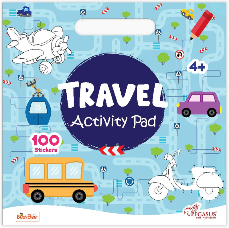 Travel Activity Pad with 100 Stickers – Fun On-the-Go Learning for Kids