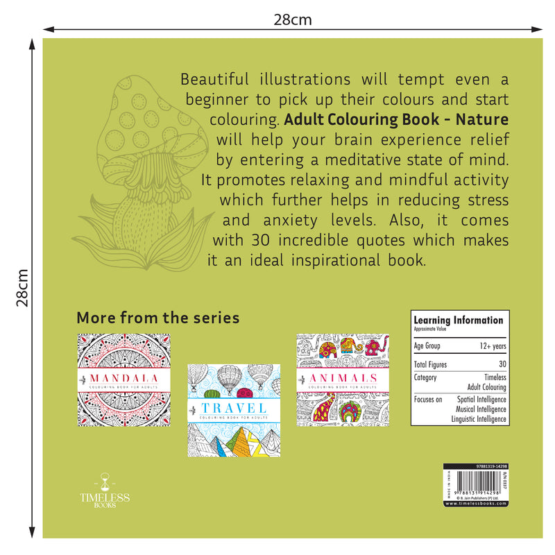 Nature Colouring Book for Adults – Stress Relief & Mindfulness Colouring Book (Age 12+ Years)