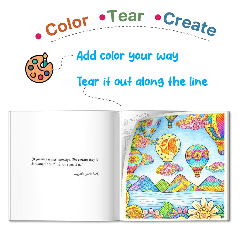 Travel Colouring Book for Adults – Stress Relief & Mindfulness Colouring Book (Age 12+ Years)