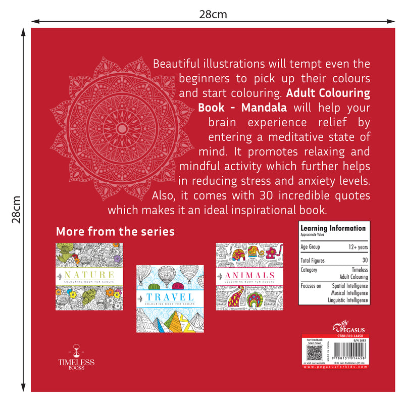 Mandala Colouring Book for Adults – Stress Relief & Mindfulness Colouring Book (Age 12+ Years)