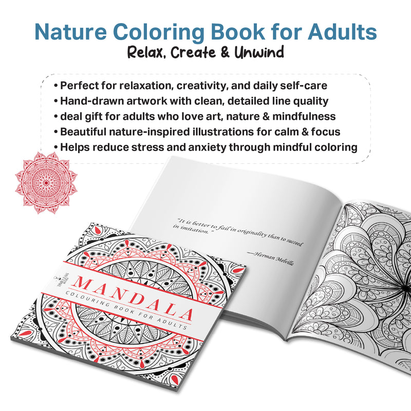 Mandala Colouring Book for Adults – Stress Relief & Mindfulness Colouring Book (Age 12+ Years)