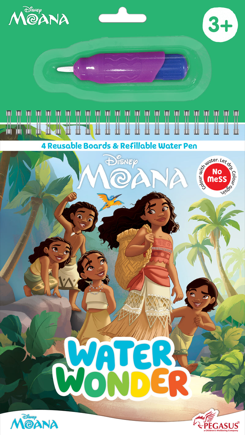 Disney Moana Water Wonder – Reusable Water Colouring Book for Kids | Magic Reveal Pages & Refillable Water Pen (Age 3+ Years)
