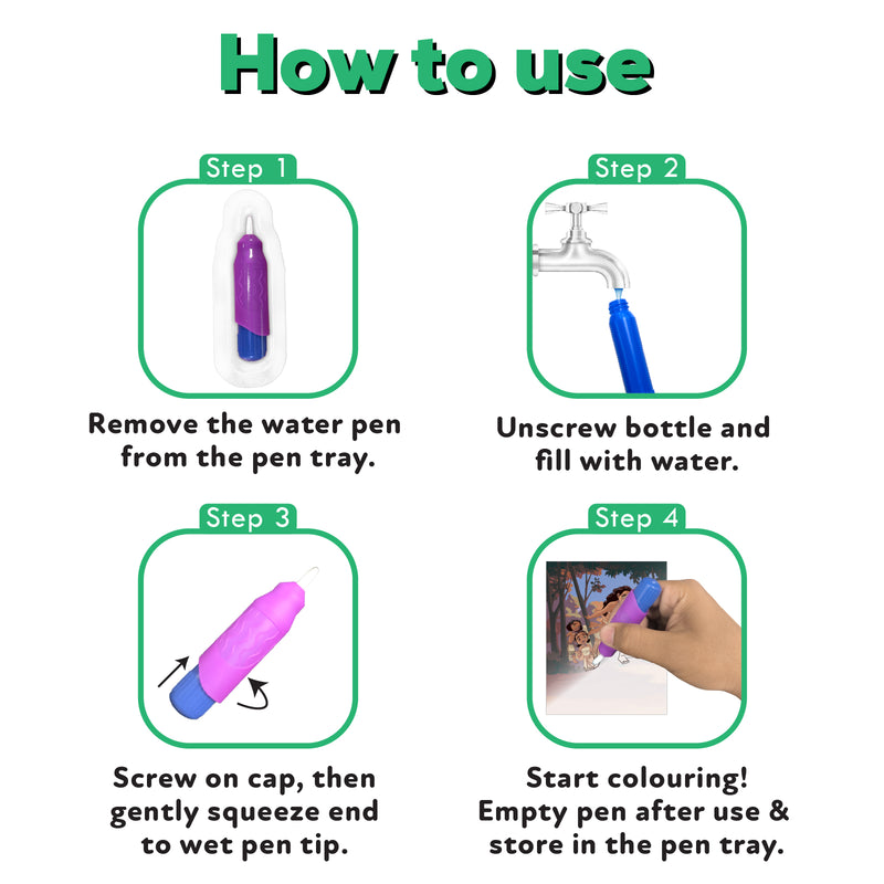 Disney Moana Water Wonder – Reusable Water Colouring Book for Kids | Magic Reveal Pages & Refillable Water Pen (Age 3+ Years)