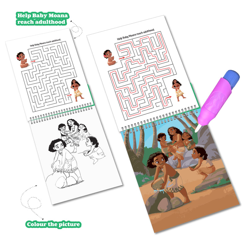 Disney Moana Water Wonder – Reusable Water Colouring Book for Kids | Magic Reveal Pages & Refillable Water Pen (Age 3+ Years)