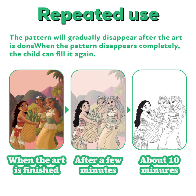 Disney Moana Water Wonder – Reusable Water Colouring Book for Kids | Magic Reveal Pages & Refillable Water Pen (Age 3+ Years)