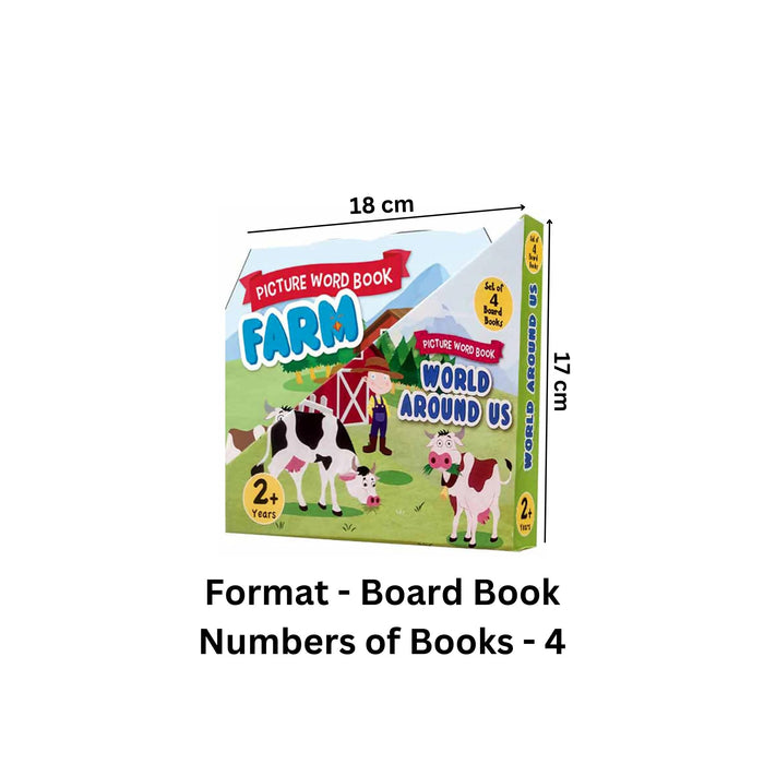 Set of 4 World Around Us Picture Word Board Books