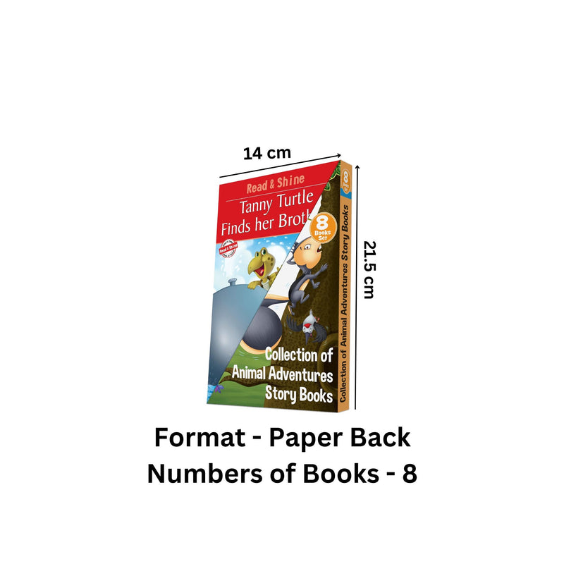 Set of 8 Self Reading Animal Adventures Story Books for Children