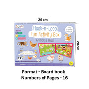 Hook n Loop Fun Activity Box, Animals & Birds Activity Board Book