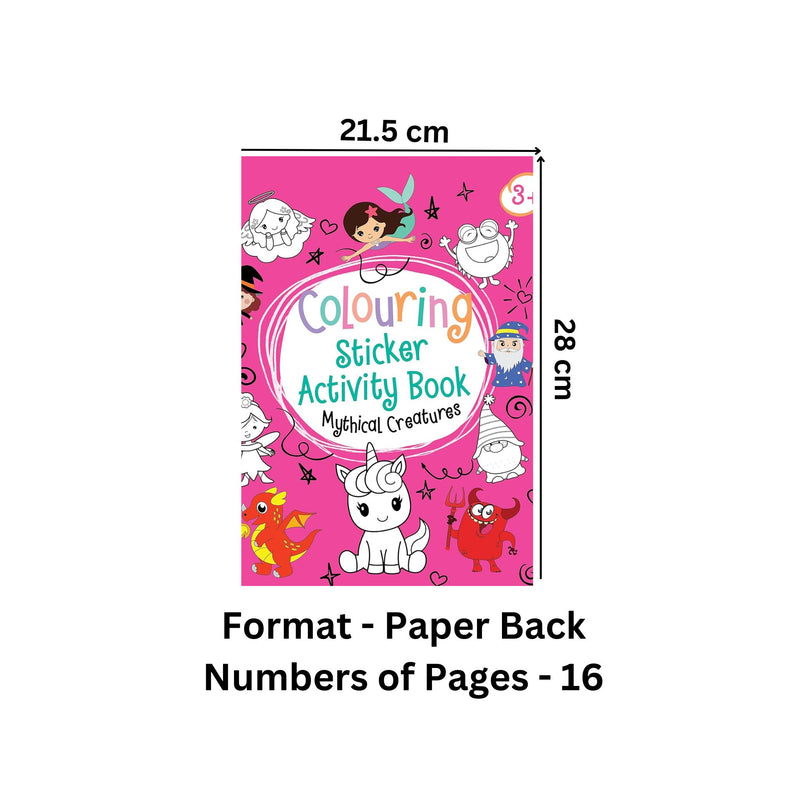 Mythical Creatures Neon Colouring Sticker Activity Book