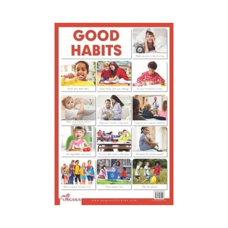Children Good Habits primary charts, Good Habits Thick Laminated Poster
