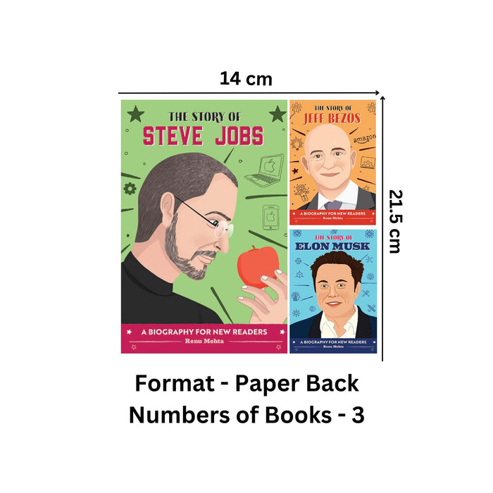Biographies of Elon Musk, Jeff Bezos and Steve Jobs ( Set of 3 Books)