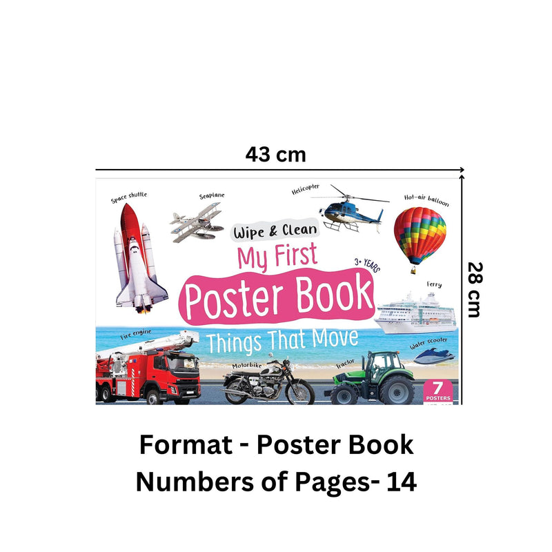 Wipe & Clean - My First Poster Book - Things That Move