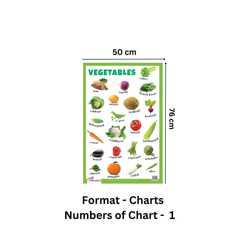 Vegetables - Thick Laminated Primary Chart