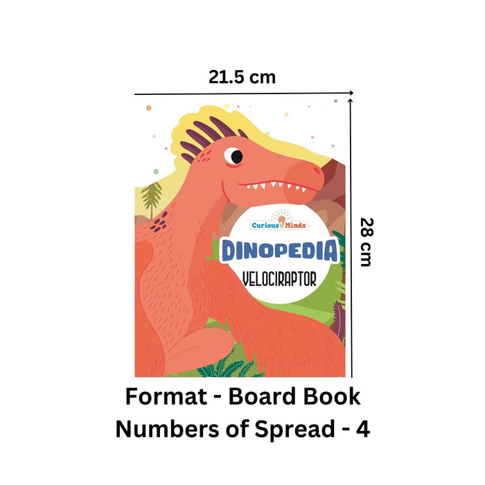 Dinopedia VELOCIRAPTOR - Children Dinosaur Encyclopedia Die Cut Books for 5+ Board book