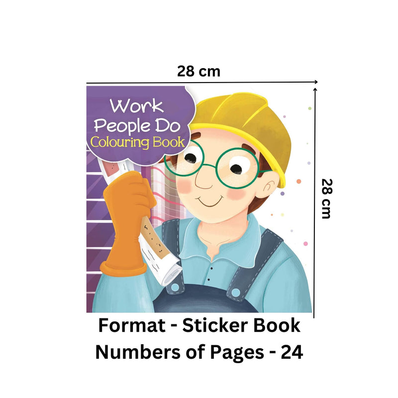 Die Cut Work People Do Colouring Book with Stickers