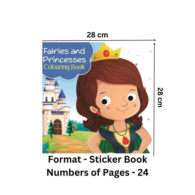 Die Cut Fairies and Princess Colouring Book with Stickers