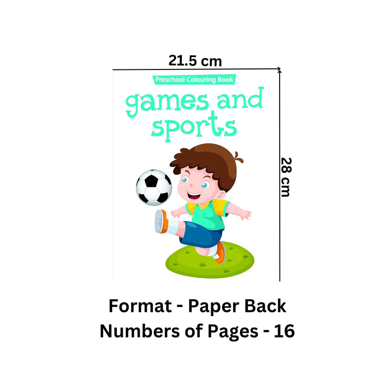 Games and Sports - Preschool Colouring Book