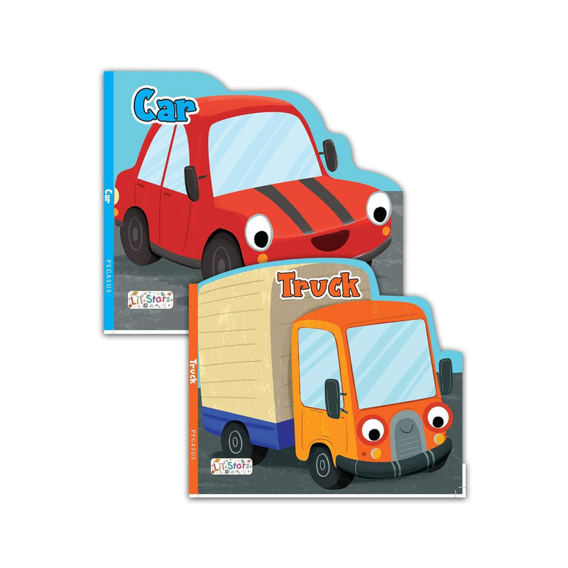 Set of 2 Private Transport Vehicles Shaped Board Books (Car & Truck)