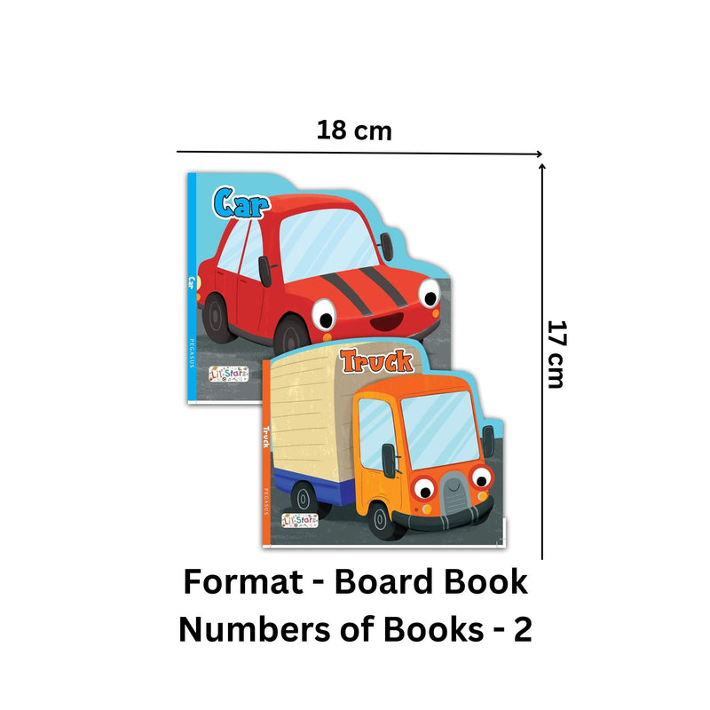 Set of 2 Private Transport Vehicles Shaped Board Books (Car & Truck)