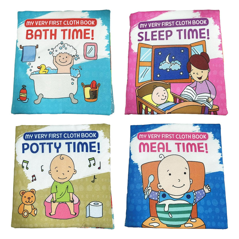 Baby’s First Day Routine – Soft Cloth Books (Set of 4)