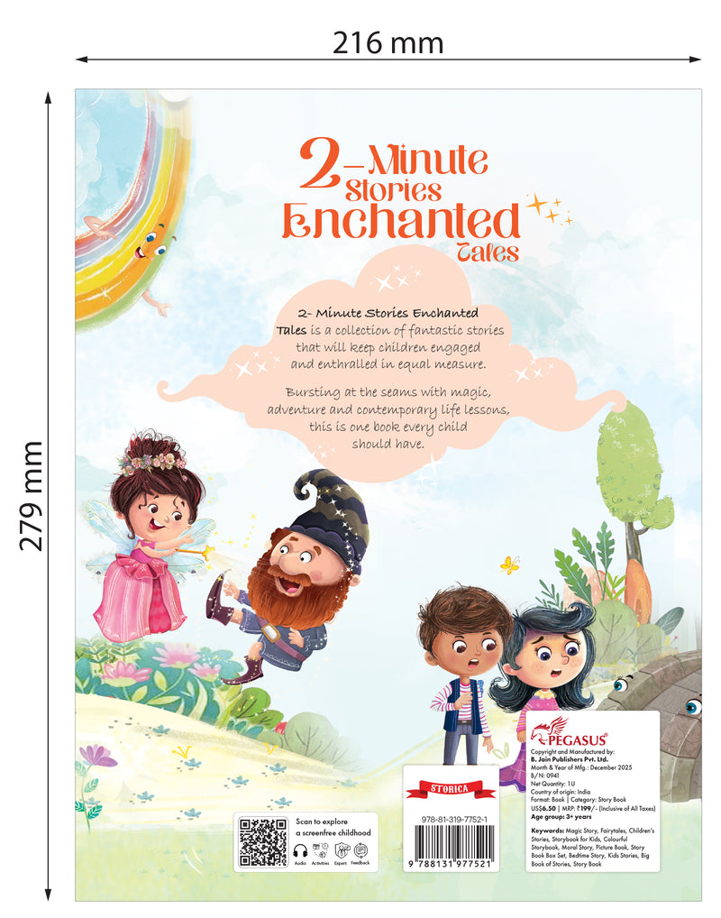Enchanted Tales – 2-Minute Fairy Tale Stories Book for Kids Aged 3–6