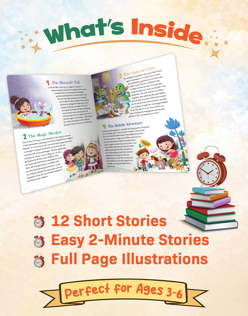 Enchanted Tales – 2-Minute Fairy Tale Stories Book for Kids Aged 3–6
