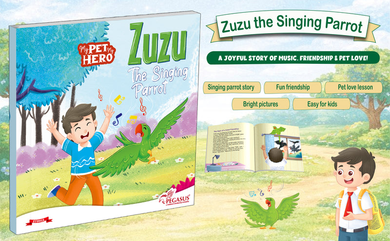 Zuzu – The Singing Parrot | My Pet My Hero Story Book for Kids (Music & Friendship Adventure, Age 8+ Years)