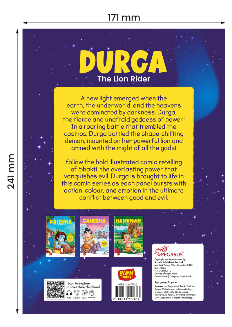 Durga – The Lion Rider | Goddess Durga vs Mahishasura Comic Book for Kids (Indian Mythology, Age 8+ Years)