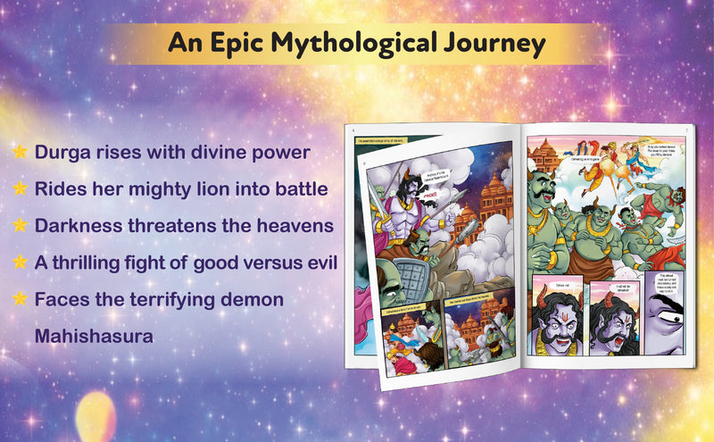 Durga – The Lion Rider | Goddess Durga vs Mahishasura Comic Book for Kids (Indian Mythology, Age 8+ Years)